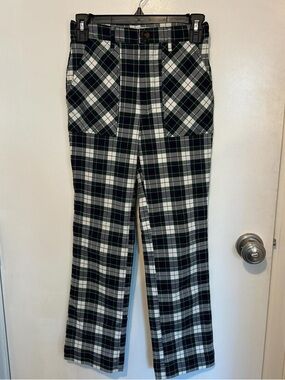 Urban Outfitters Black, White and Green Plaid Pants